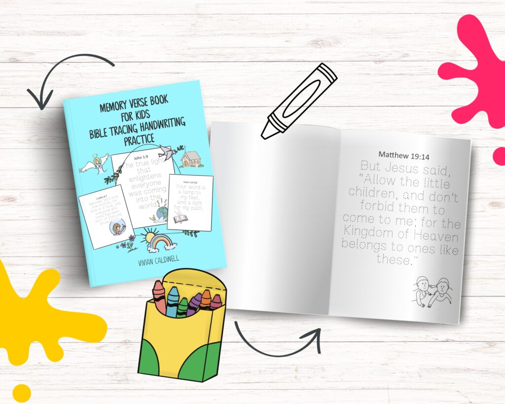 Memory Verse Book For Kids Bible Tracing Handwriting Practice