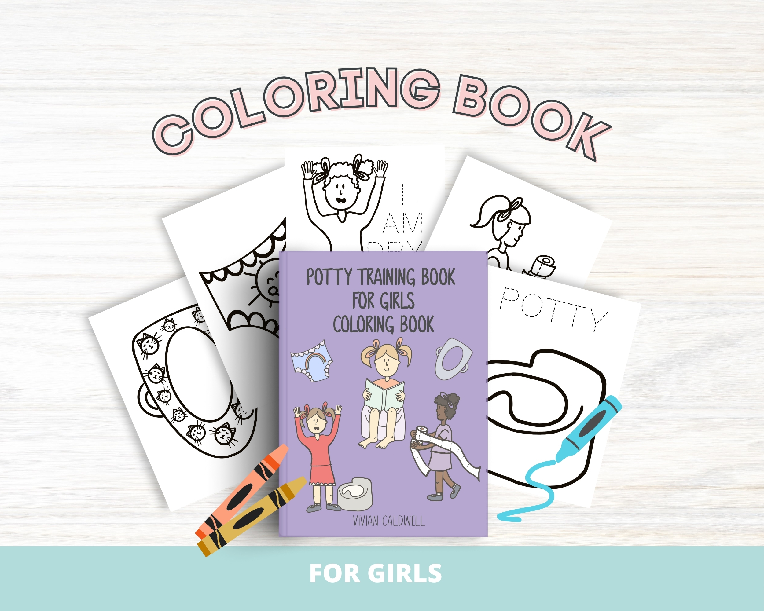 Potty Training Girls Book Coloring Book